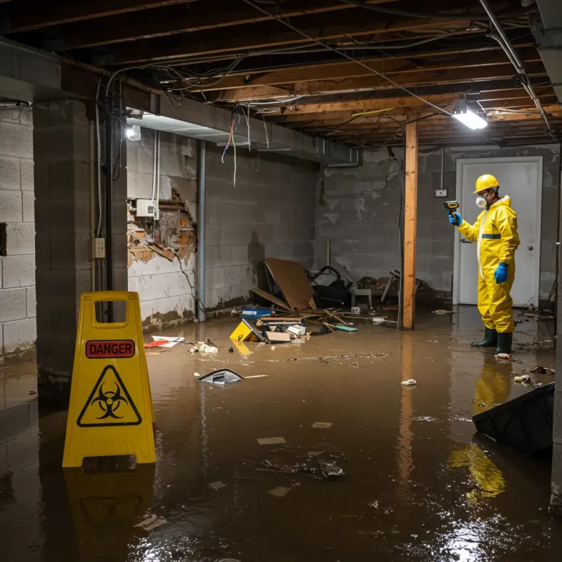 Flooded Basement Electrical Hazard in Eutaw, AL Property